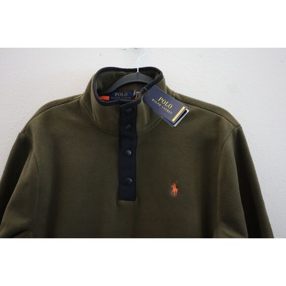 Polo Ralph Lauren Men's Sz XS Olive Green 1/4 Snap L/S Fleece Pullover - Picture 7 of 14